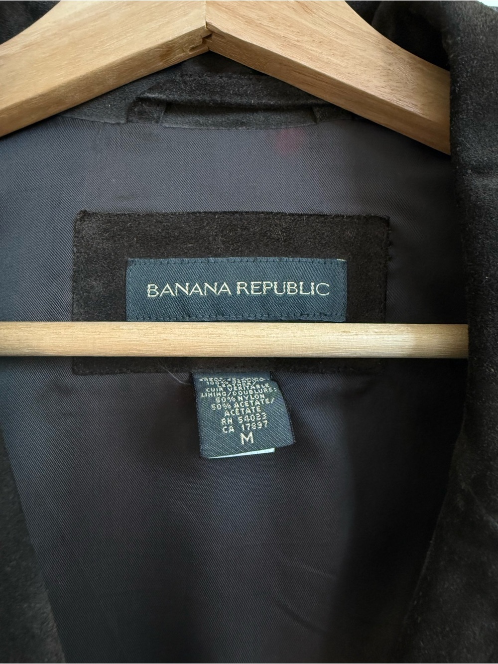 Vintage Banana Republic Men’s Dark Brown Suede Coat - Picture 2 of 5
